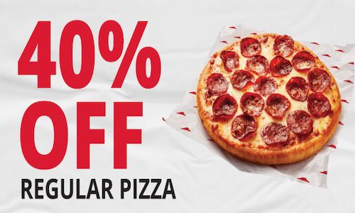 40% Off Regular Pizza