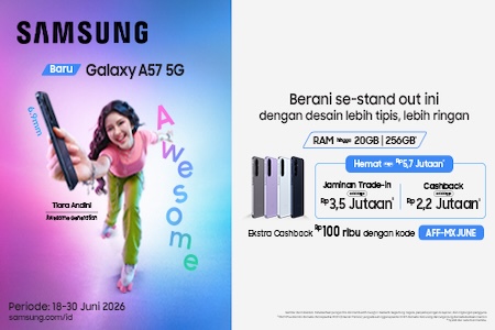 Galaxy A57 5G Promo Spesial + Voucher Rp100RB