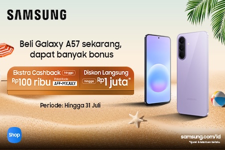 Galaxy A57 5G Promo Spesial + Voucher Rp100RB