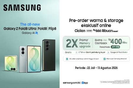 Pre-Order Galaxy Foldable, Bonus Rp9 Juta + Cashback