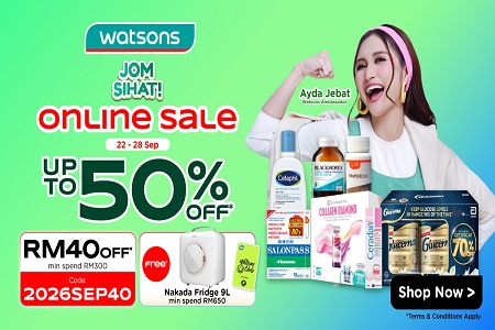 Watsons Jom Sihat Sale: Up to 50% Off!
