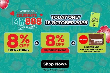 Watsons MY888: 8% Off Storewide