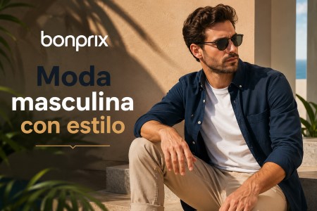 Consigue un 50 % de descuento en ropa para hombre.